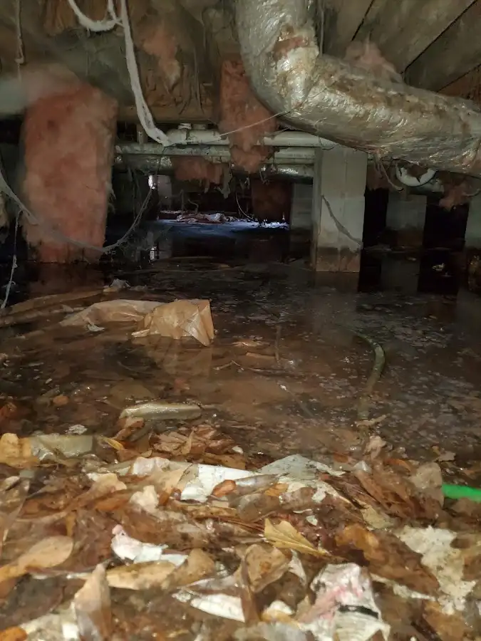 Crawl space flood assessment for Commercial Water Damage Restoration in Ambler